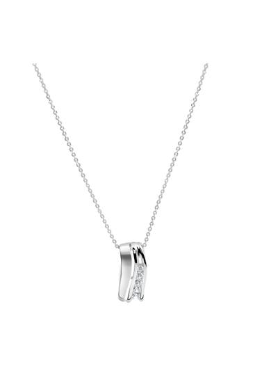 ZEEME Kette 925/- Sterling Silber rhodiniert Zirkonia silber