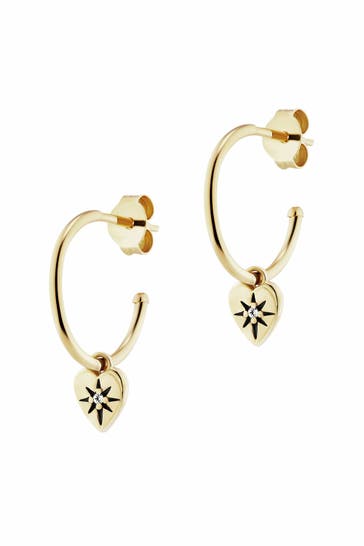 CAI Ohrringe 925/- Sterling Silber vergoldet Zirkonia Herz gelb