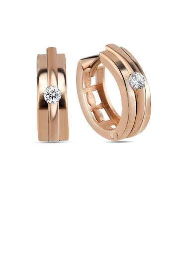 DKENIZ Ohrringe 925/- Sterling Silber rosévergoldet Hochglanz Design Ohrring rosé