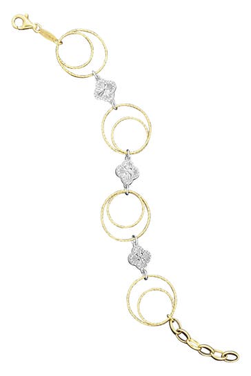 DER KETTENMACHER Armband 925/- Sterling Silber rhodiniert/vergoldet  19 cm mehrfarbig