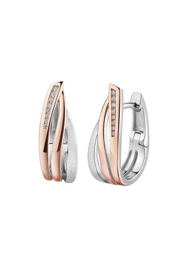 ZEEME Ohrringe 925/- Sterling Silber rhodiniert/rosé mehrfarbig