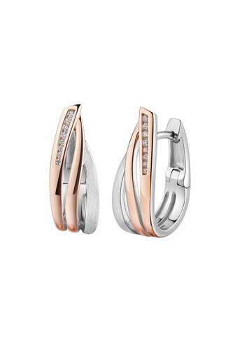 ZEEME Ohrringe 925/- Sterling Silber rhodiniert/rosé mehrfarbig