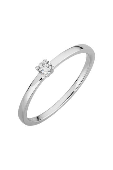 LYOMI Ring 585/- Weißgold  1 synth. Diam. 0,10 ct. silber