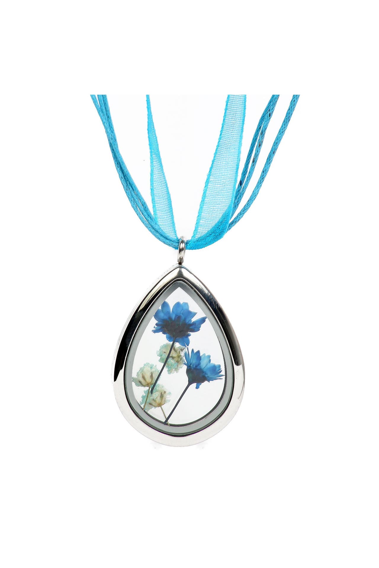 DEMARIE Kette Edelstahl Blume blau, Bild 1