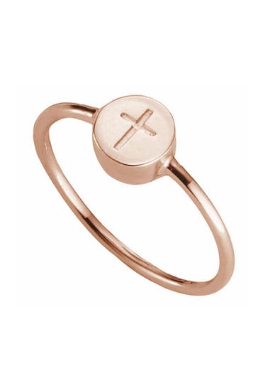 CAI Ring 925/- Sterling Silber rotvergoldet Kreuz rot