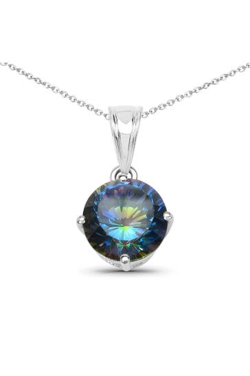 VIRA JEWELS Kette 925-Sterling Silber rhodiniert Glänzend  Quartz blau silber
