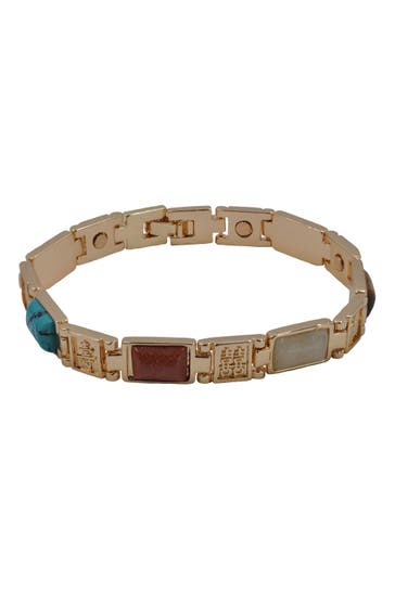 STEUER Armband Echtstein mehrfarbig Magnet mehrfarbig