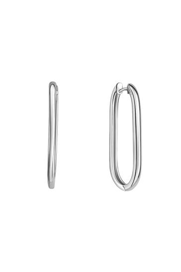 ZEEME Ohrringe Silber 925 rhodiniert oval 31mm lang silber