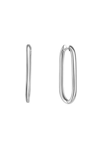 ZEEME Ohrringe Silber 925 rhodiniert oval 31mm lang silber