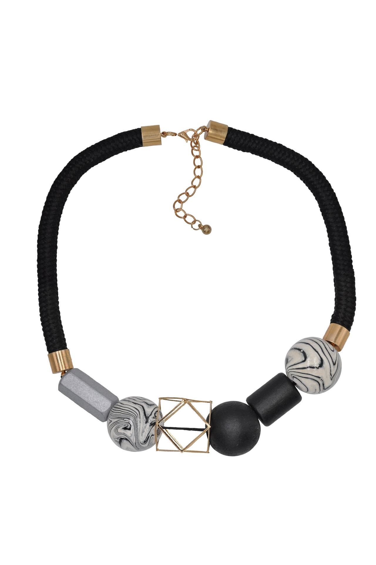 STEUER Kette mit Zierde in schwarz/gold/weiß und silber mehrfarbig, Bild 1