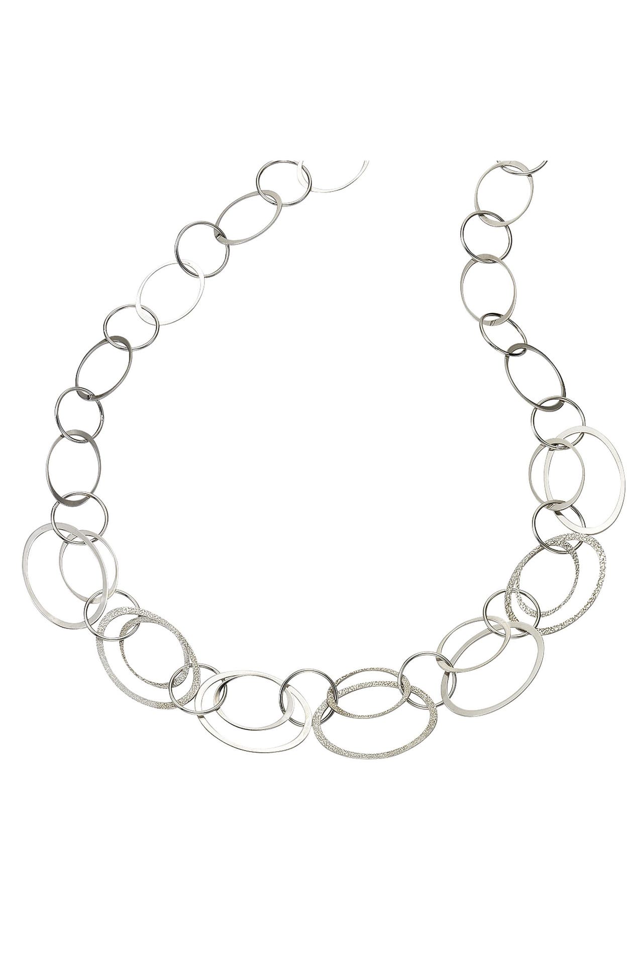 CELESTA Kette Silber 925 rhodiniert aus Ringen 45cm lang silber, Bild 1