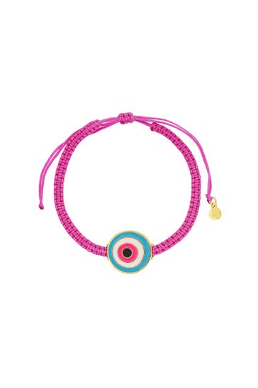 FASHIONBOX Armband Textil pink mit 1 Element rund pink