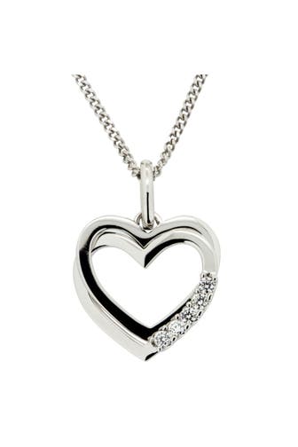 OROLINO Kette Gold 585 Herz-Anhänger mit 5 Brillanten zus. 0,10ct. silber