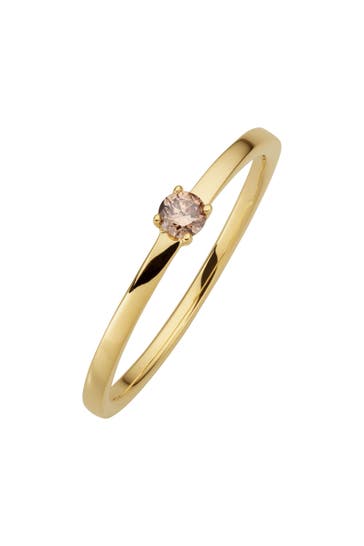 OROLINO Ring 585/-Gelbgold glanz 1 Brill. 0,10ct. braun gelb