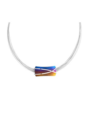 ZEEME Kette Edelstahl mit Titan 43+5cm lang silber