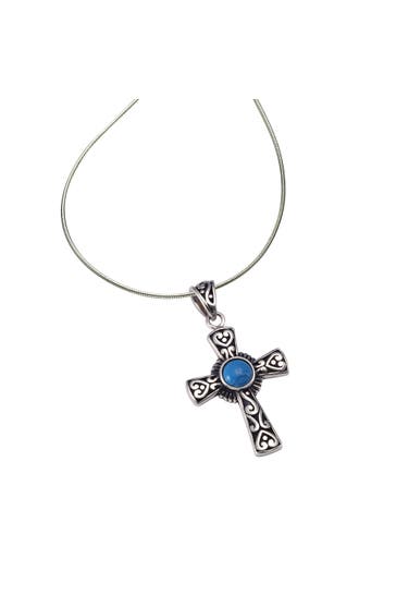 ZEEME Kette 925/- Sterling Silber oxidiert Türkis silber