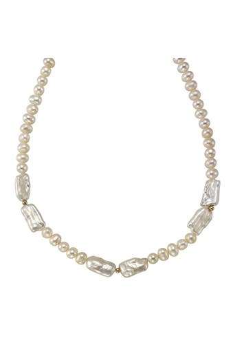 FASCINATION BY ELLEN K. Kette Gold 585 Perle weiß 6-7mm gelb