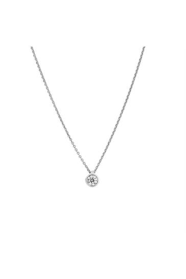 LYOMI Kette 585/- Weißgold 1 synth. Diam. 0,20 ct. silber