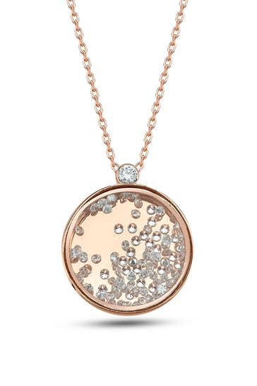 DKENIZ Kette 925/- Sterling Silber rosévergoldet bewegliche Zirkonia-Steine rosé