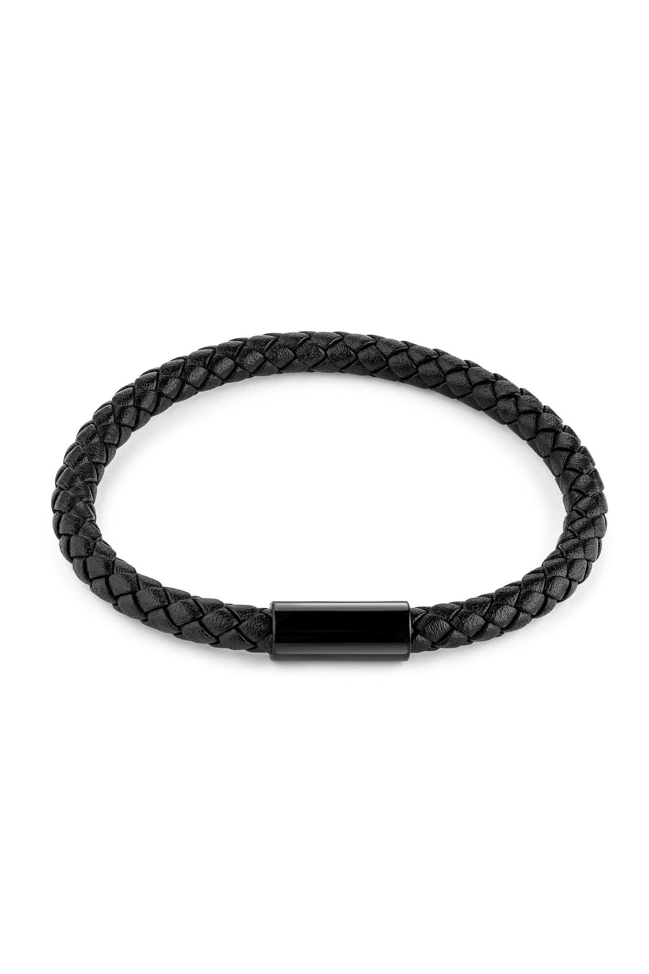 ZEEME Armband Edelstahl Leder schwarz 21cm, Bild 1