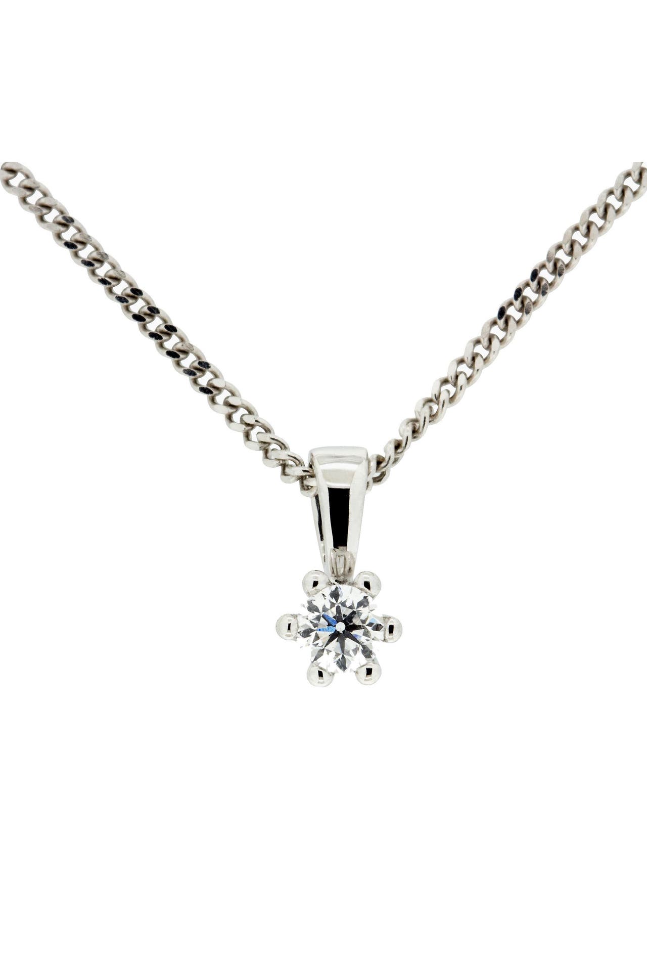 OROLINO Kette Gold 585 mit natürlichem Brillant 0,15ct. silber, Bild 1