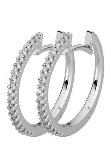 LYOMI Ohrringe 585/- Weißgold 38 synth. Diam. 0,24ct. silber