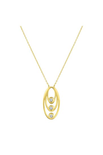FASCINATION BY ELLEN K. Kette Gold 375 mit weißen Zirkonia-Steinen 45/42cm lang gelb