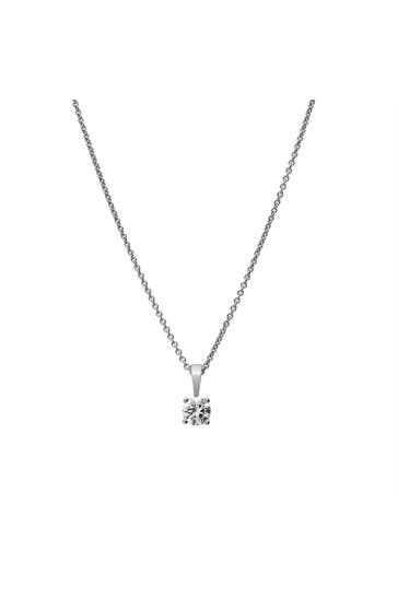 LYOMI Kette 585/- Weißgold 1 synth. Diam. 0,50 ct. silber