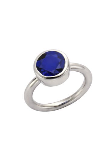 JAMELLI Ring 925/- Sterling Silber rhodiniert Quarz blau silber