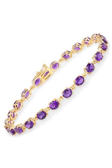 VIRA JEWELS Armband 925-Sterling Silber vergoldet Glänzend  Amethyst lila gelb