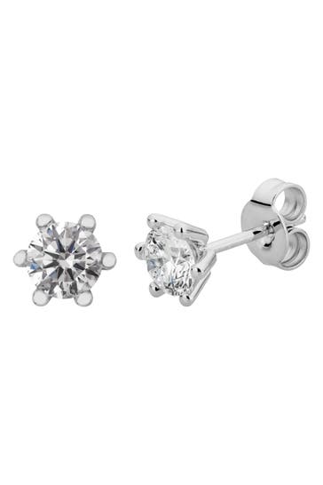 LYOMI Ohrringe 585/- Weißgold  2 synth. Diam. 1,0 ct. silber