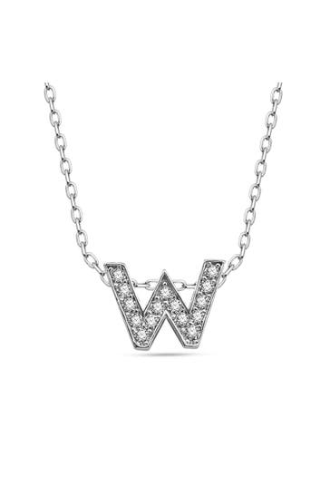 DKENIZ Kette Buchstabe W 925/- Sterling Silber silber
