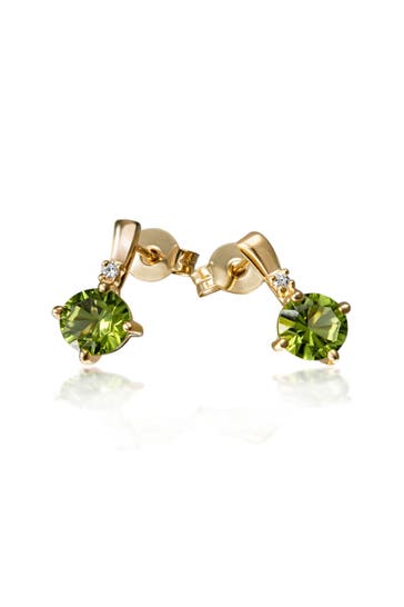 GOLDMAID Ohrringe 333 Gelbgold  Glänzend 2 Brillanten 2 Peridot grün gelb