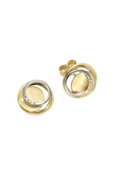 OROLINO Ohrringe Gold 585 zweifarbig mit 6 Brillanten zus. 0,02ct. mehrfarbig