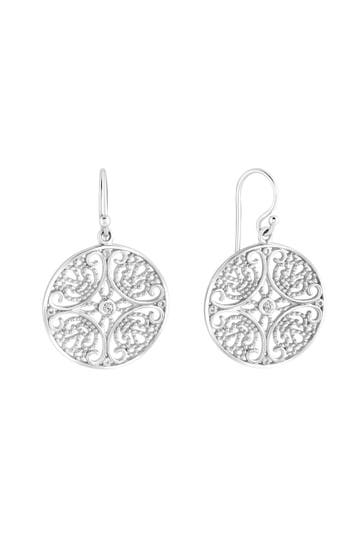 ZEEME Ohrringe 925 Sterling Silber rhodiniert mit Zirkonia weiß silber