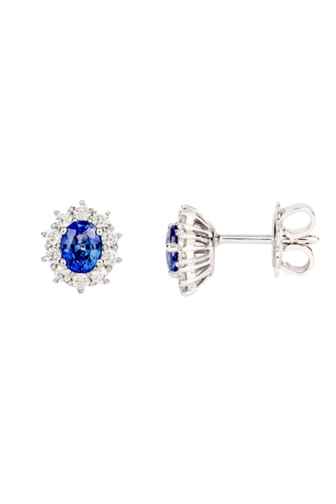 LEIS Ohrringe 925/- Sterling Silber rhodiniert Saphir und Zirkonia silber, Bild 1