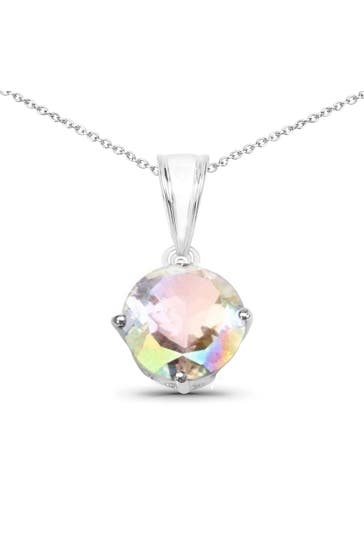 VIRA JEWELS Kette 925-Sterling Silber rhodiniert glänzend Quartz weiß silber