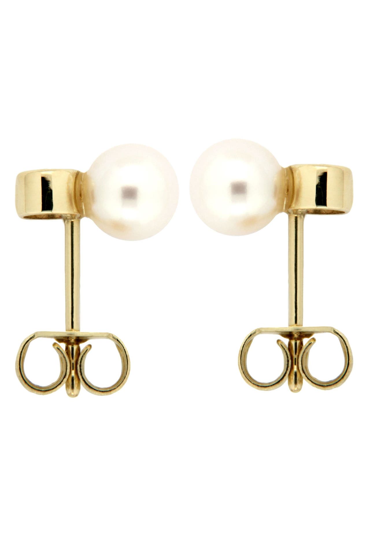 OROLINO Ohrringe 585 Gold 2x Brillant 0,03ct. und Perle weiß 6,5-7mm silber, Bild 1