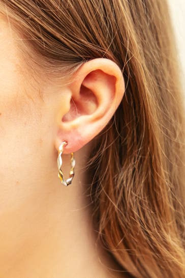 FASCINATION BY ELLEN K. Ohrringe Gold 333 zweifarbig glanz matt gelb