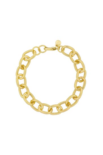 FASHIONBOX Armband Messing  strukturiert vergoldet gelb