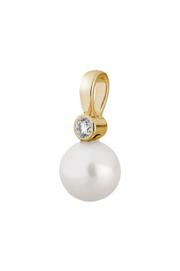 LYOMI Kette 585/- Gelbgold synth. Diam. 0,10ct. Perle gelb