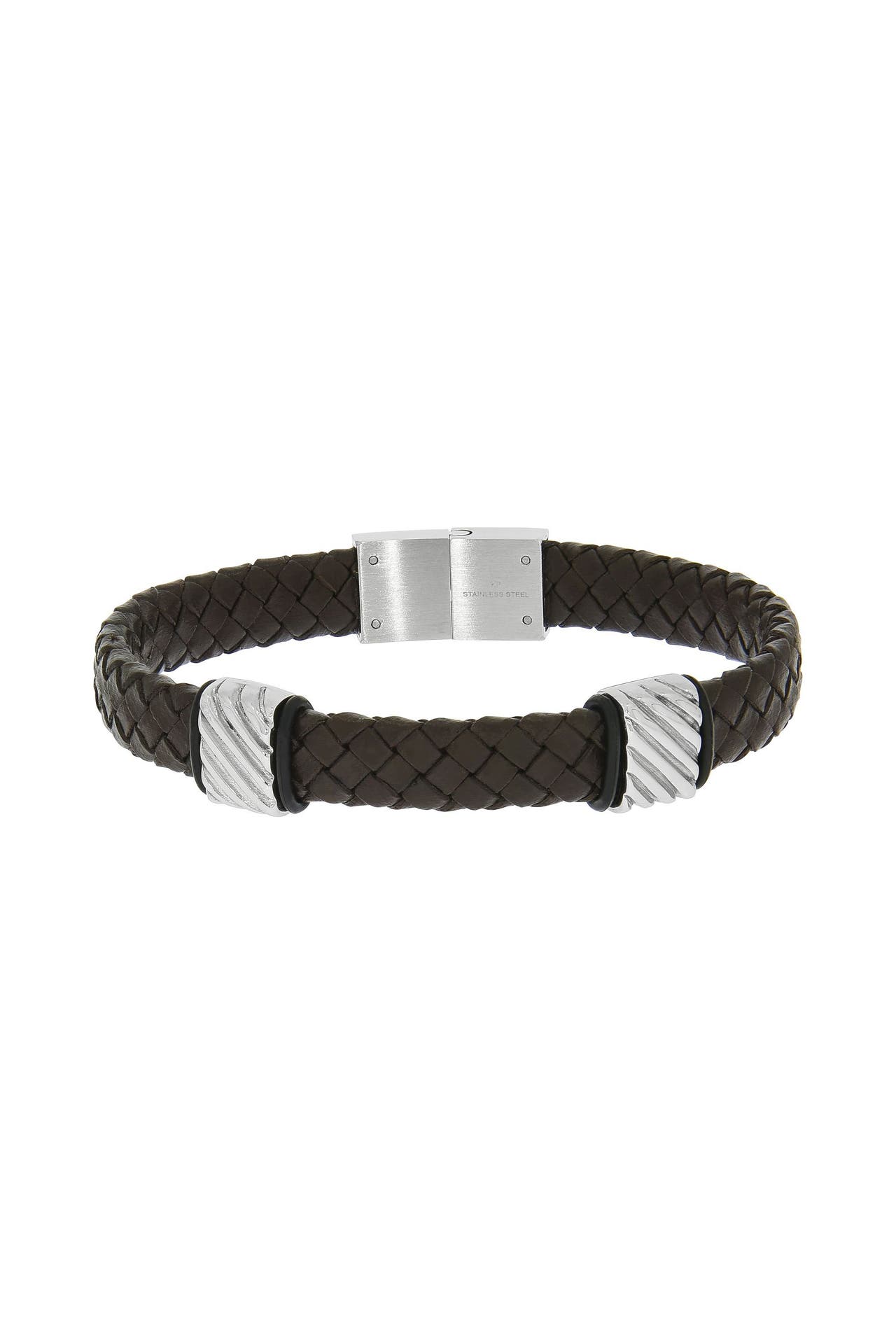 ZEEME Armband Lederband braun mit Edelstahlverschluss braun, Bild 1