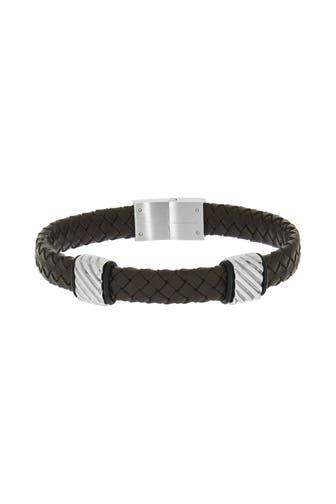 ZEEME Armband Lederband braun mit Edelstahlverschluss braun
