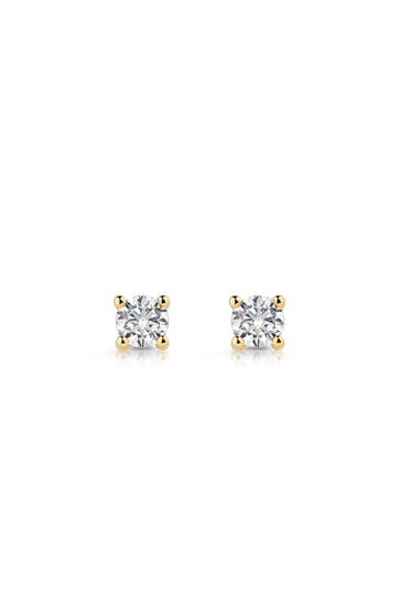 FASCINATION BY ELLEN K. Ohrringe 375 Gold Gelb Zirkonia Rund Ohrstecker Studs gelb