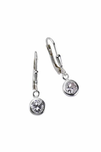 ZEEME Ohrringe Silber 925 mit weißen Zirkonia-Steinen 25mm lang silber