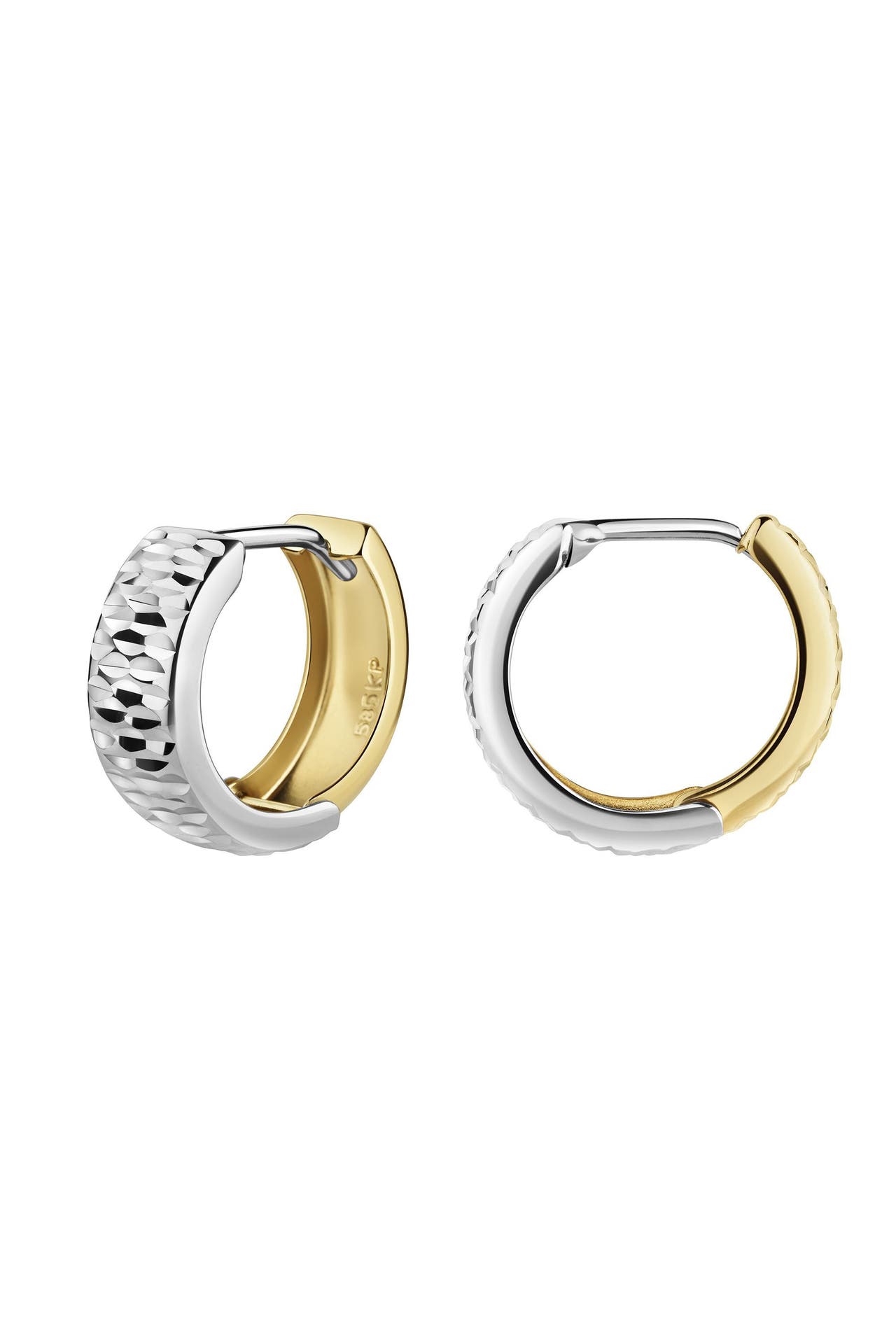 FASCINATION BY ELLEN K. Ohrringe 585/- Gelbgold bicolor diamantiert mehrfarbig, Bild 1