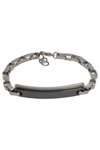 STEUER Armband Edelstahl Schildband zweifarbig silber