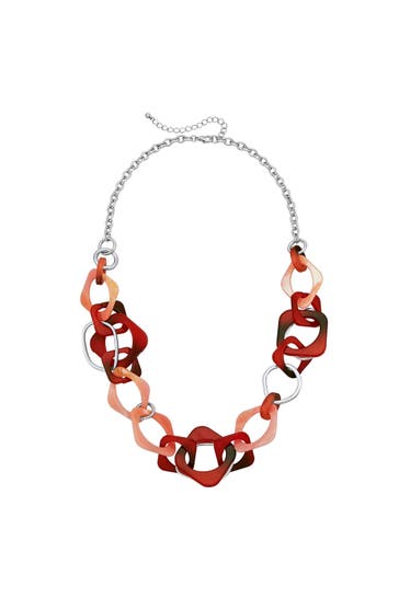 STEUER Kette Acryl bunt Metall Glänzend rot