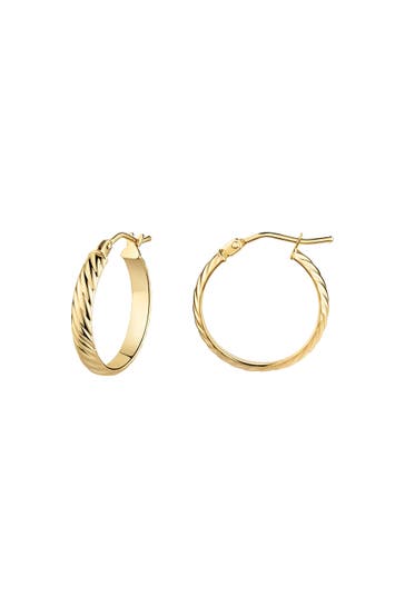 FASCINATION BY ELLEN K. Ohrringe 375/- Gelbgold strukturiert Ø 17,5mm gelb