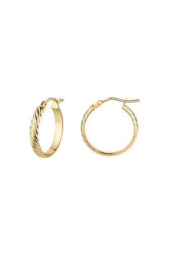 FASCINATION BY ELLEN K. Ohrringe 375/- Gelbgold strukturiert Ø 17,5mm gelb